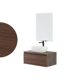 Mobile bagno sospeso Feridras Revital 80 in noce canaletto