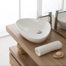 Lavabo ciotola Feridras 59 cm bianco lucido