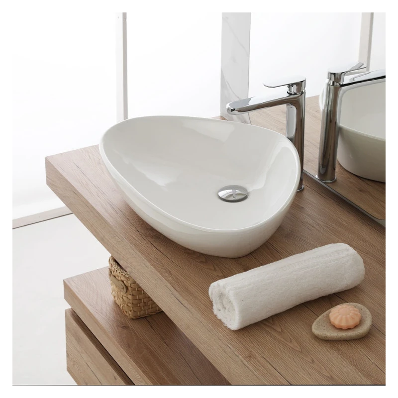Lavabo ciotola Feridras 59 cm bianco lucido
