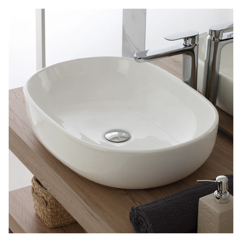 Lavabo da appoggio Feridras 60 cm in ceramica