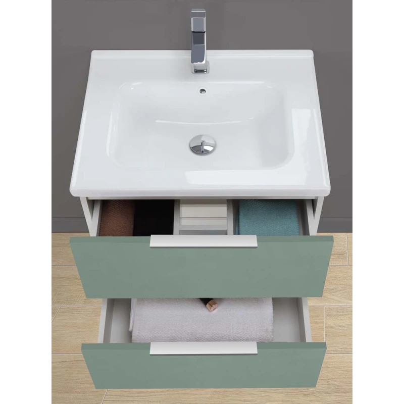 Mobile bagno Feridras Rialto 60 cm verde con lavabo