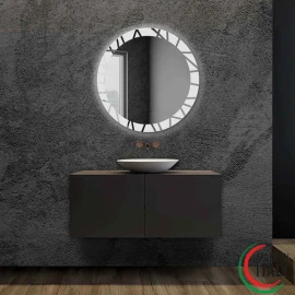 Specchio LED Feridras Puma Ø80 cm - Retroilluminato