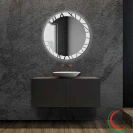 Specchio LED Feridras Puma Ø80 cm - Retroilluminato