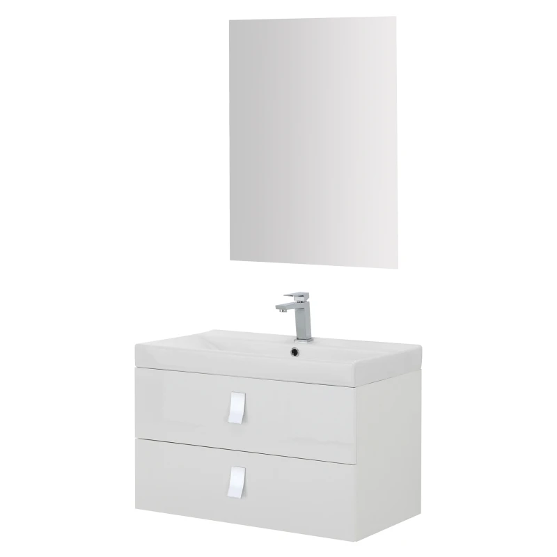 Feridras Bravo75 - Mobile bagno sospeso bianco laccato