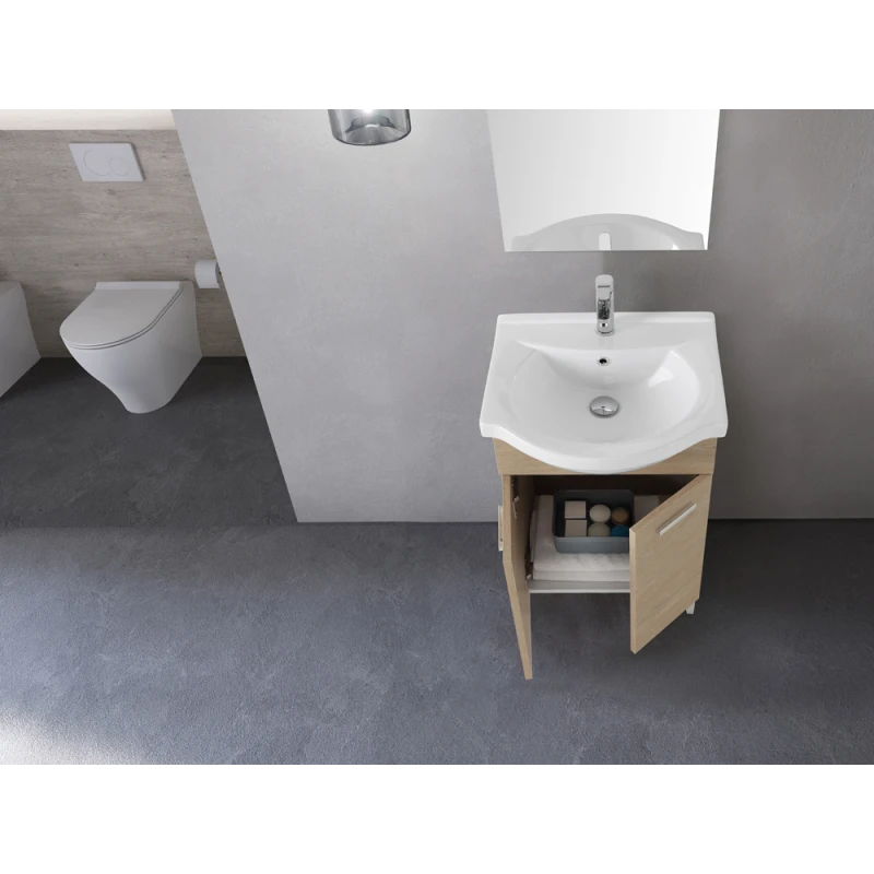 Feridras Stella 55 cm - mobile bagno rovere con lavabo ceramica