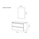 Composizione bagno sospesa Revital 80 cm rovere e ossido grigio