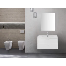 Mobile bagno sospeso Feridras Stella 80 cm bianco lucido