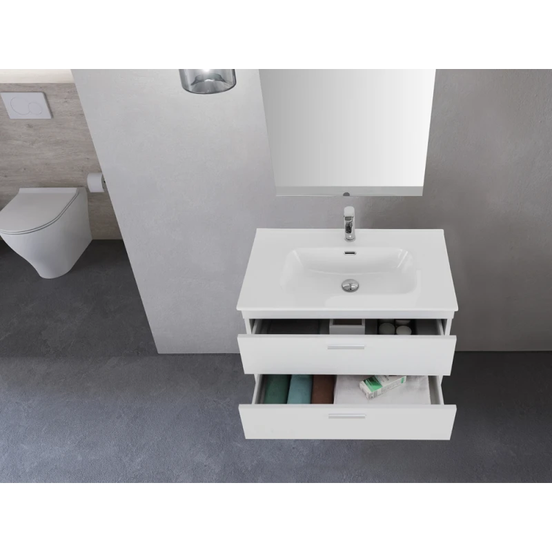 Mobile bagno sospeso Feridras Stella 80 cm bianco lucido