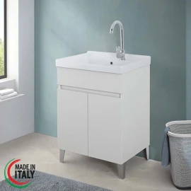 Lavatoio Feridras 60 cm in bianco frassinato