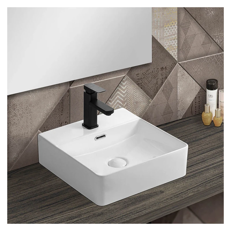 Lavabo Feridras 41 cm in ceramica bianco lucido