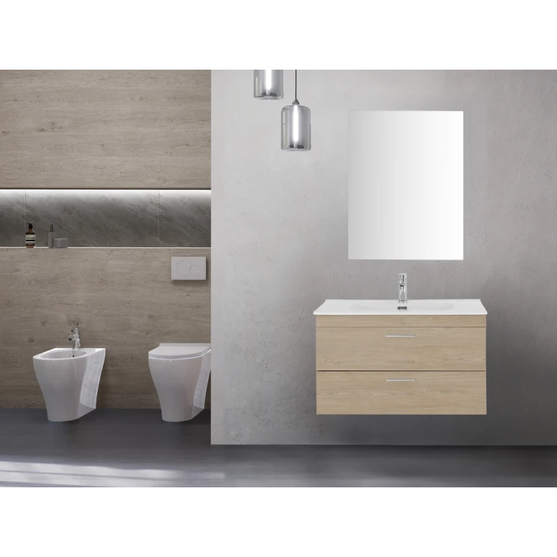 Composizione bagno Feridras Stella 80 cm in rovere
