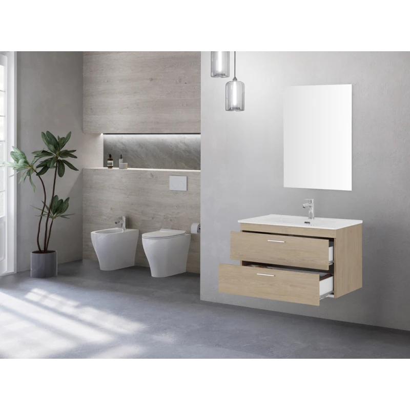 Composizione bagno Feridras Stella 80 cm in rovere