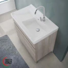 Mobile lavatoio Feridras 80 cm in rovere grigio