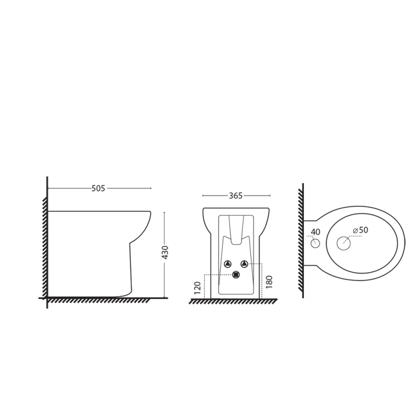 Bidet da terra Feridras Mia in ceramica