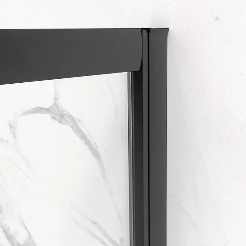 Box doccia angolare trasparente nero opaco 100x70 cm - T-Special