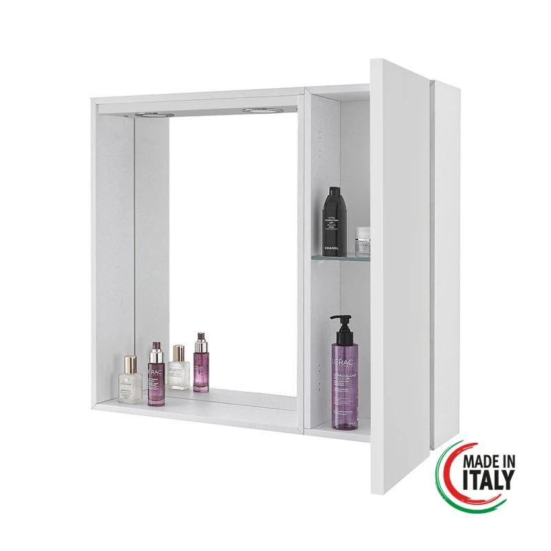 Specchiera Feridras Stella 68x61 cm bianco lucido