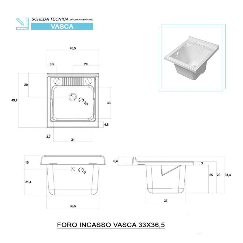 Mobile lavatoio Feridras Stella 45 cm grigio