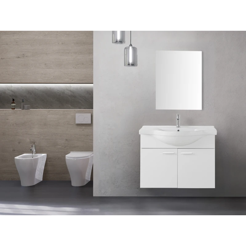 Mobile bagno Stella Feridras 80 cm bianco lucido