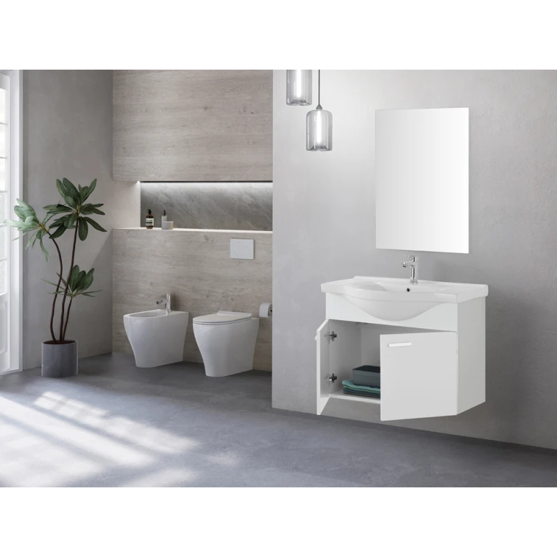 Mobile bagno Stella Feridras 80 cm bianco lucido