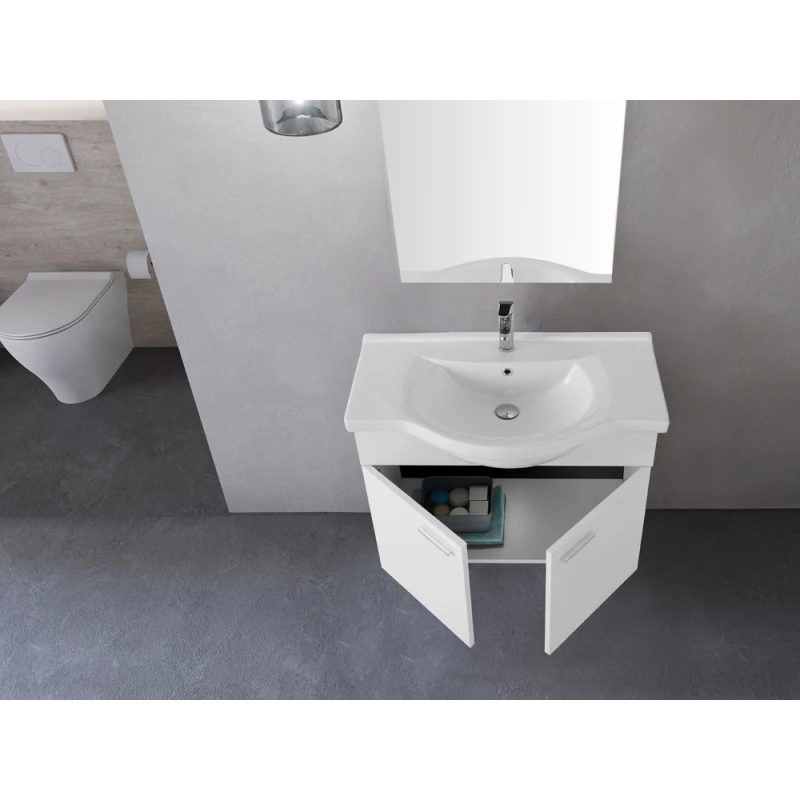Mobile bagno Stella Feridras 80 cm bianco lucido
