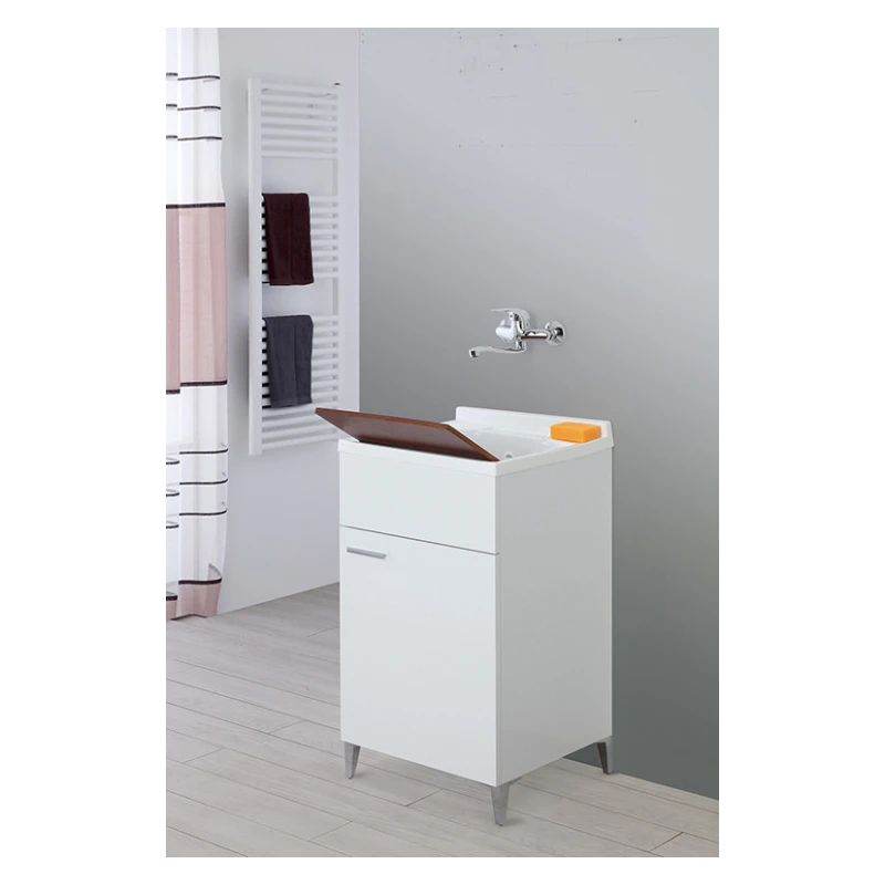 Mobile lavatoio Feridras 50 cm bianco lucido