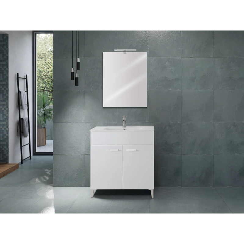 Mobile bagno Greta Feridras 80 cm bianco lucido
