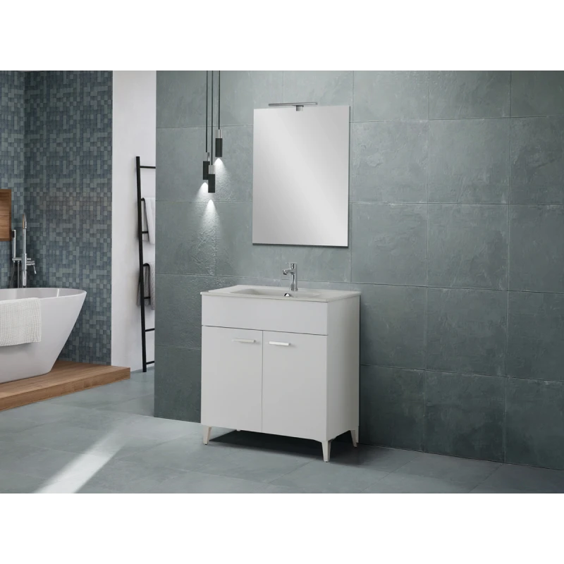Mobile bagno Greta Feridras 80 cm bianco lucido