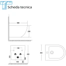 Bidet sospeso Feridras Spin in ceramica bianco lucido