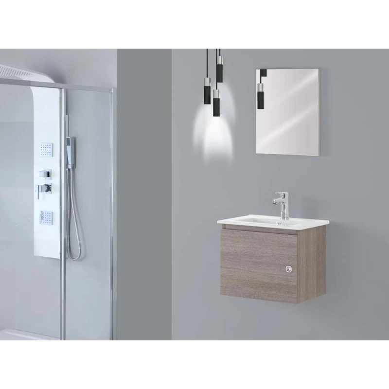 Composizione bagno sospesa Feridras Si50 in rovere scuro