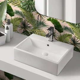 Lavabo ceramica Feridras 52 cm bianco lucido