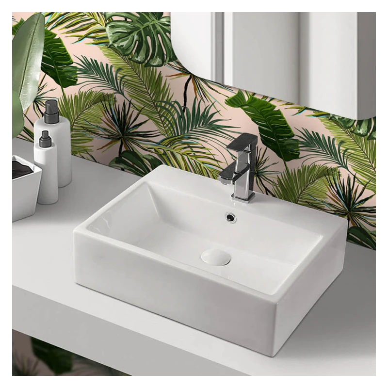 Lavabo ceramica Feridras 52 cm bianco lucido