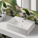 Lavabo ceramica Feridras 52 cm bianco lucido