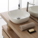 Lavabo da appoggio Feridras L50 bianco lucido