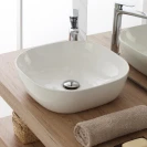 Lavabo da appoggio Feridras L50 bianco lucido