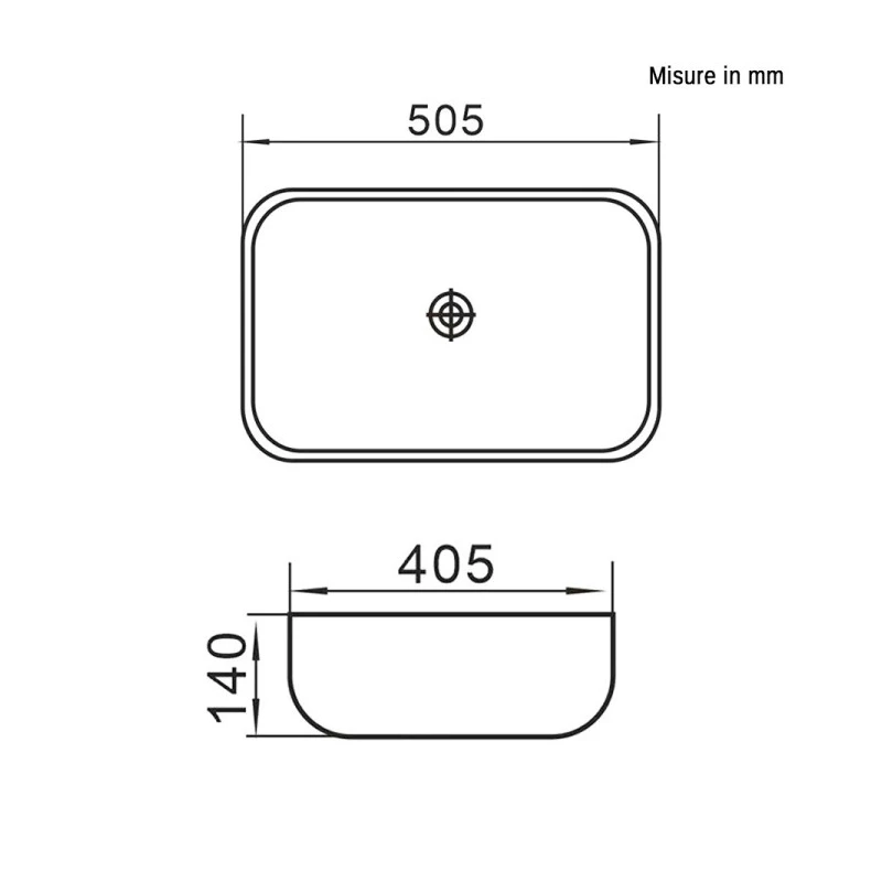 Lavabo da appoggio Feridras L50 bianco lucido
