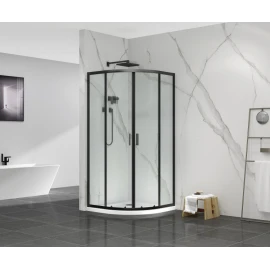 Box doccia Feridras T-Special 80x80 nero con vetro trasparente