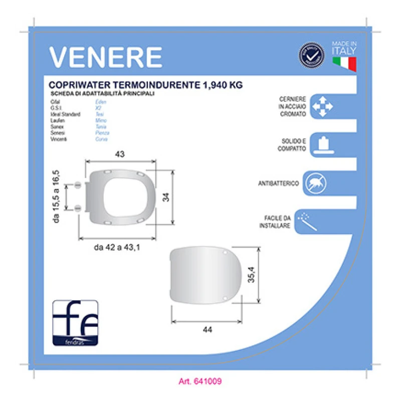 Copriwater Feridras Terra con chiusura Soft Close