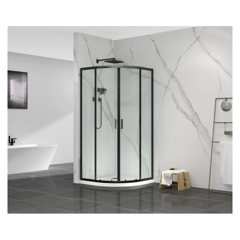 Box doccia semicircolare Feridras T-Special profilo nero