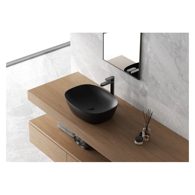 Lavabo appoggio Feridras 50x38 nero opaco