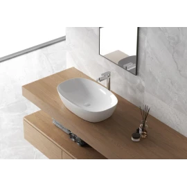 Lavabo da appoggio Feridras 60 cm bianco lucido