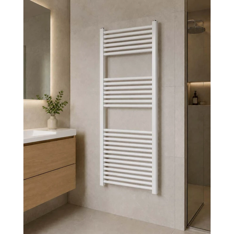 Termoarredo dritto Feridras 120x55 bianco per bagno