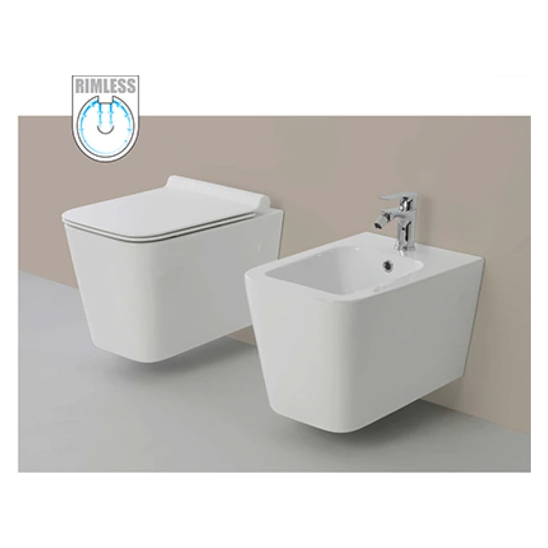 Vaso sospeso Feridras Linea Q - ceramica bianco