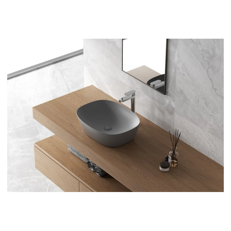Lavabo da appoggio Feridras grigio scuro opaco
