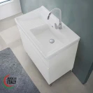 Mobile lavatoio Feridras 80 cm in bianco frassinato