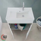 Mobile lavatoio Feridras 80 cm in bianco frassinato