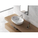 Lavabo da appoggio Feridras 60x41 marmorizzato bianco