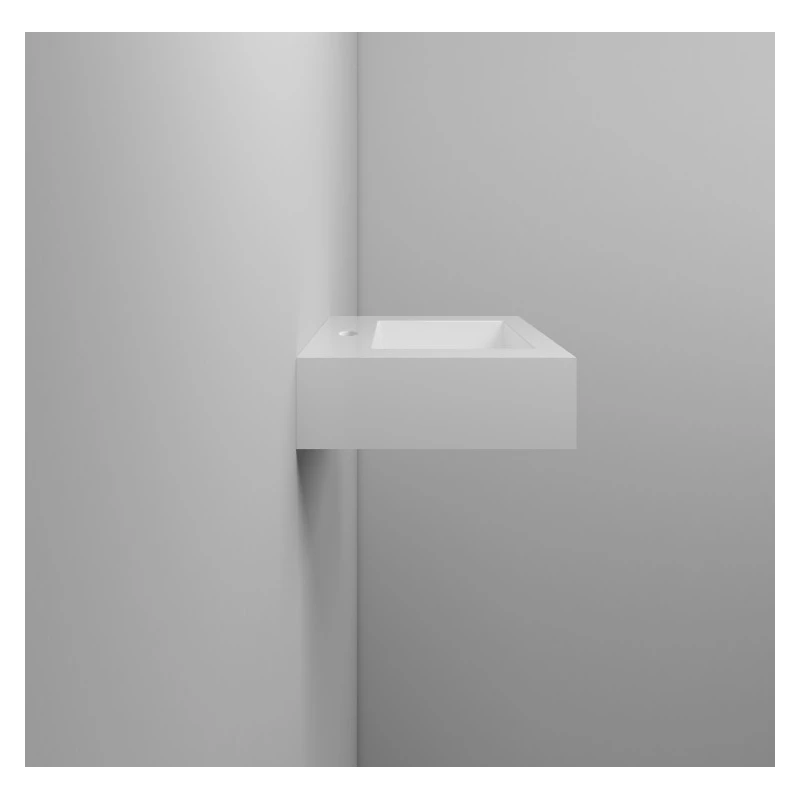 Lavabo sospeso Feridras in resina 70 cm bianco