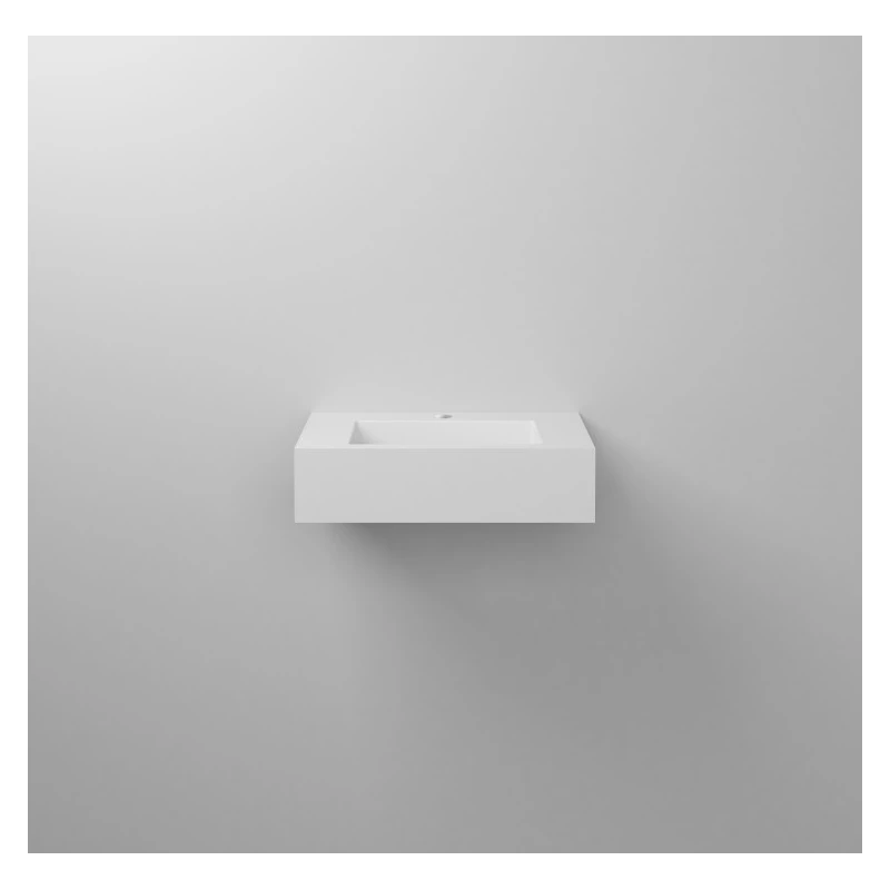 Lavabo sospeso Feridras L60cm in resina bianco lucido