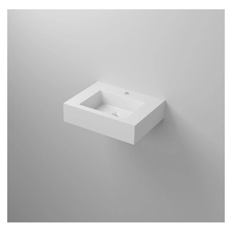 Lavabo sospeso Feridras L60cm in resina bianco lucido