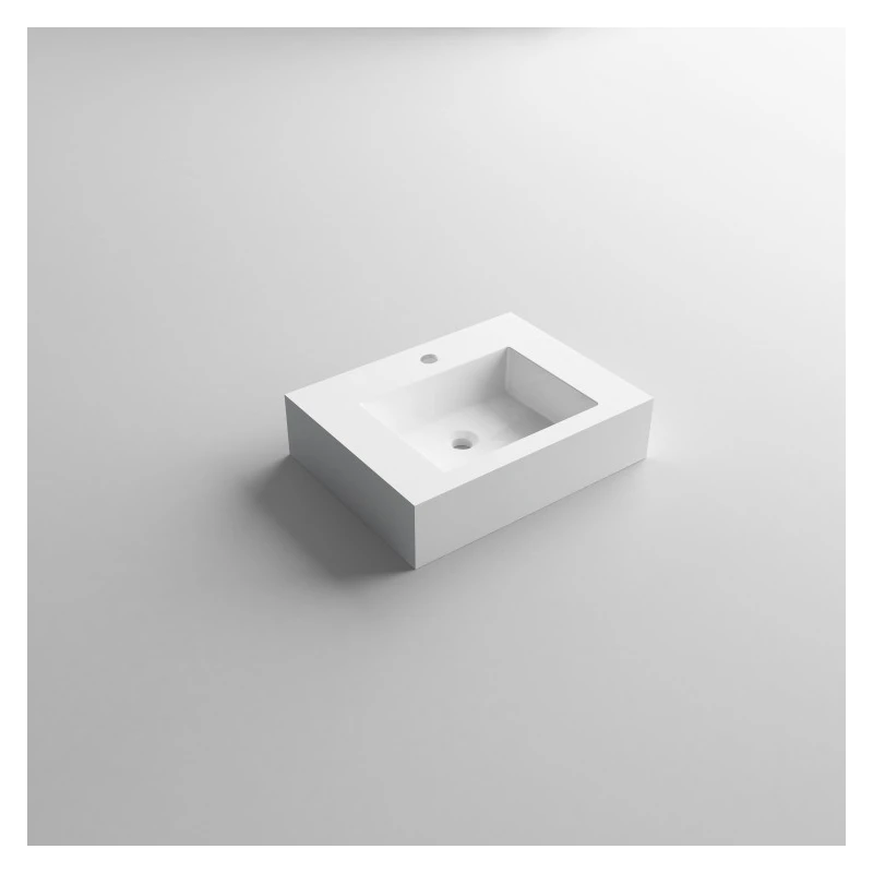 Lavabo sospeso Feridras L60cm in resina bianco lucido